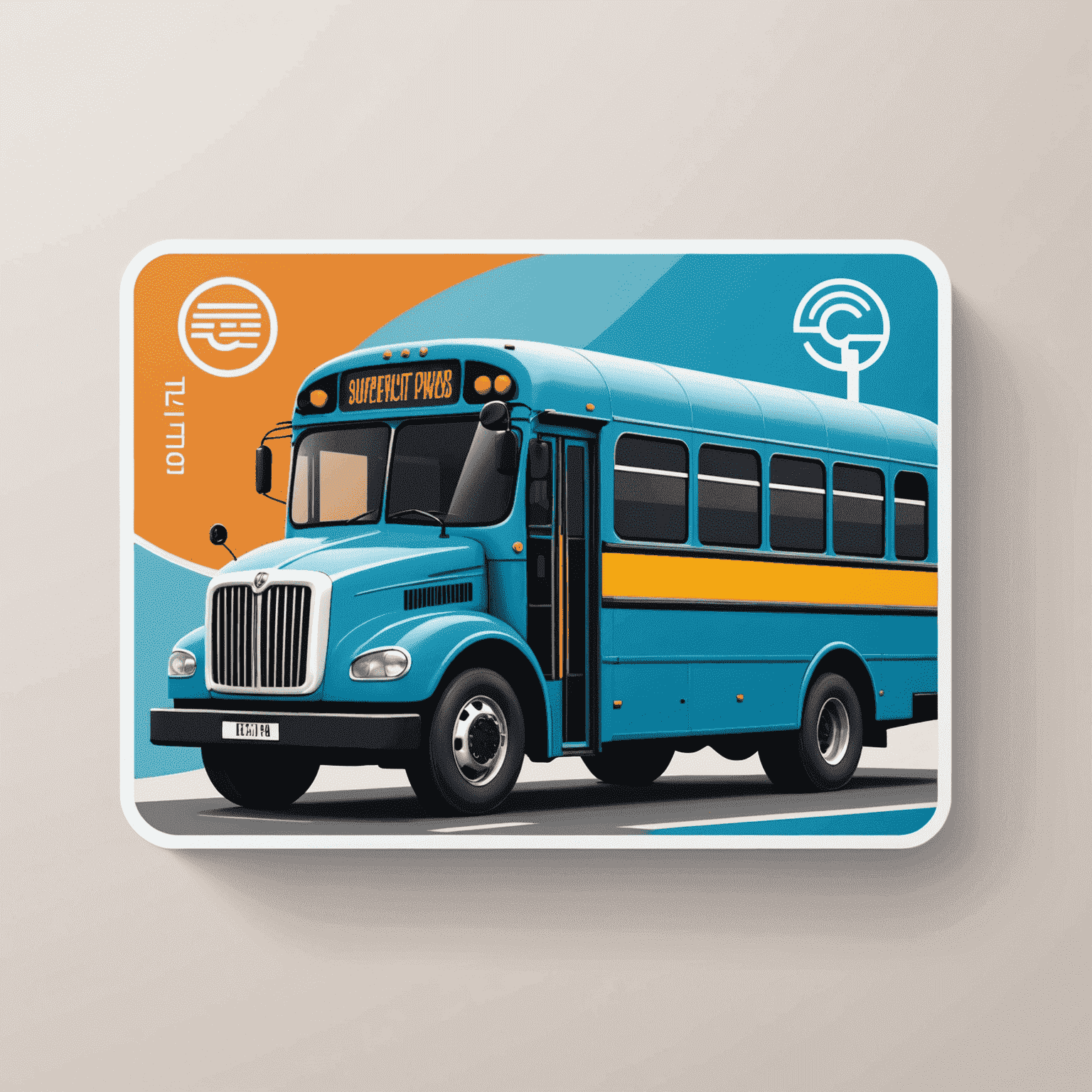 Bus Travel Card Logo featuring a stylized bus and card icon