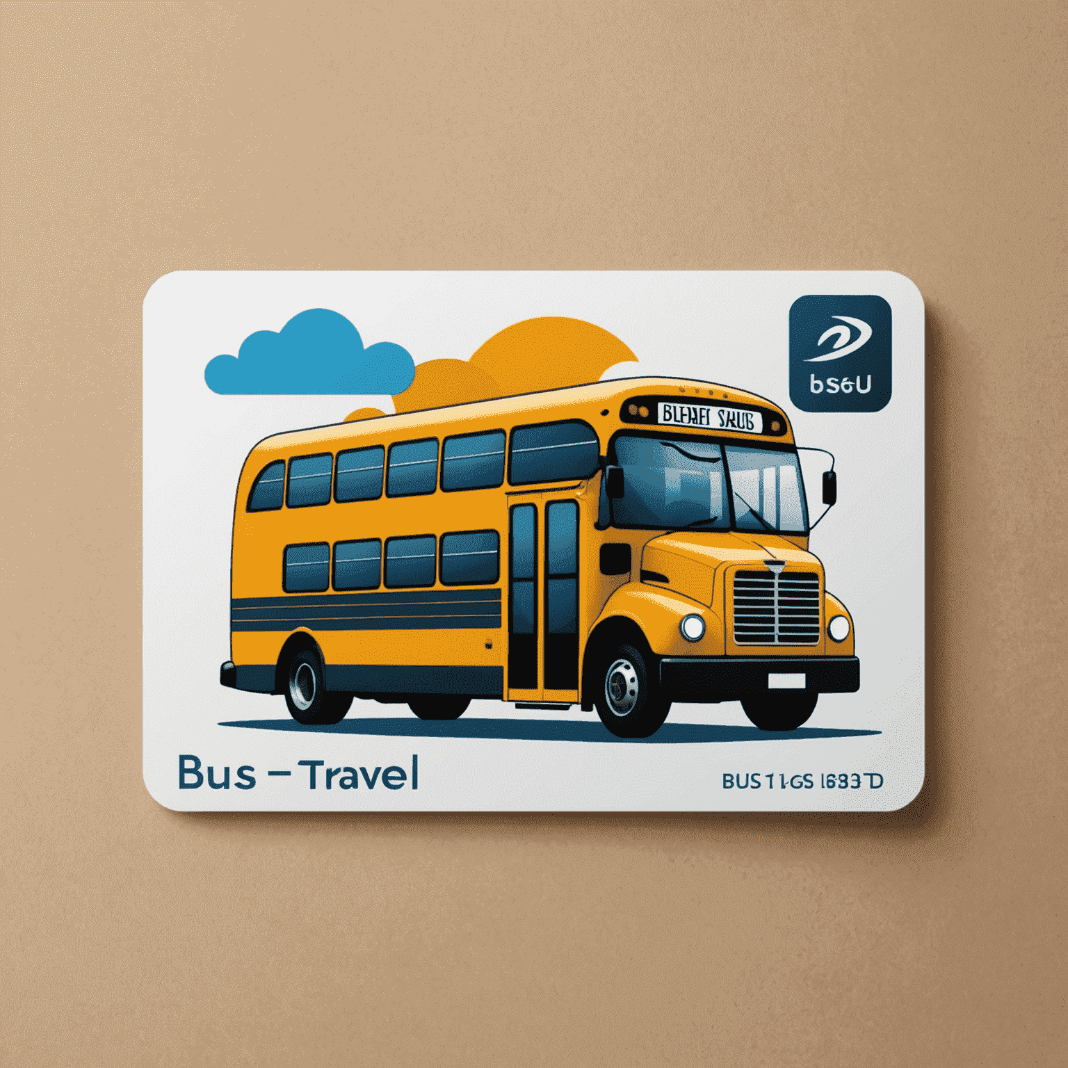 Bus Travel Card Logo featuring a stylized bus and card icon